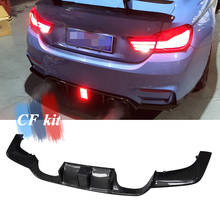 CF Kit-difusor trasero de fibra de carbono para BMW F82 M4, labio de parachoques 2014-17 + lámpara piloto, estilo de coche 2024 - compra barato
