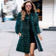 2021 inverno moda longa senhoras genuína pele de raposa de prata casaco espessamento quente vestuário jaquetas outwear feminino 2024 - compre barato