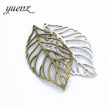 YuenZ-colgante de aleación de metal para fabricación de joyas, colgante de hojas de color plateado antiguo, DIY, accesorios artesanales Q354, 1 ud. 2024 - compra barato