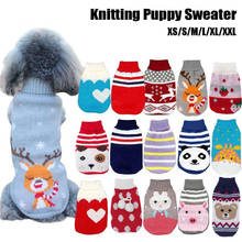 XS-XXL теплая зимняя одежда для собак, вязаная одежда для маленьких собак, щенков, кошек, свитер, одежда для собак, свитер ubranka dla psa 2024 - купить недорого