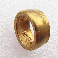 Moeda anel banhado a ouro us $20 artesanal em tamanhos 7-14 2024 - compre barato