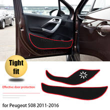 Protective Mat Door Inside Guard Accessories Protection Carpet Car Door Anti Kick Pad Sticker for Peugeot 2008 208 2014-2018 2024 - buy cheap