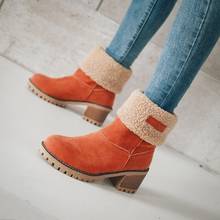 Botas de felpa para mujer, zapatos altos impermeables, con plantilla, para ir a la oficina o viajar, Invierno 2024 - compra barato