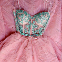 CHENXIAO-vestido de noche Rosa largo, línea A, con tirantes finos, bordado a mano, largo hasta el suelo, Formal 2024 - compra barato