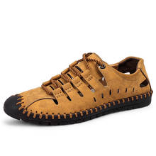 Hot Sale Summer Men Sandals Genuine Leather Fashion Roman Sandals Handmade Men Casual Shoes Platform Outdoor Men's Beach Sandals 2024 - buy cheap
