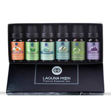 Lagunamoon Pure Essential Oils 10ML 6pcs Gift Set Humidifier Aromatherapy Eucalyptus Papermint Lemongrass Orange Tea Tree Oil 2024 - купить недорого