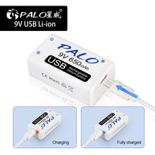 Palo 9v bateria recarregável para helicóptero rc, microfone sem fio modelo multímetro 9v usb baterias de lítio 2024 - compre barato