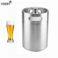 Barril de cerveja estilo barril, 2/3, 6/5l, aço inoxidável, suprimentos de cerveja, retículo, recipiente de cerveja para casa, acampamento, piquenique 2024 - compre barato