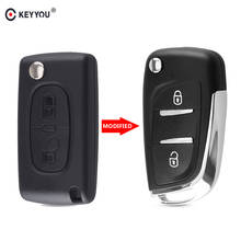 KEYYOU Key Case For Peugeot 107 207 307 307S 308 407 607 2 Buttons Modified Flip Folding Remote Key Shell Case CE0536 2024 - купить недорого