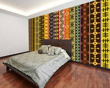 Пользовательские Ретро papel де parede, Африканские Этнические геометрические текстуры для гостиной спальни диван фон украшение стены обои 2024 - купить недорого