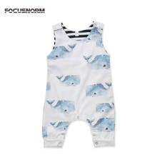 0-3Y Newborn Infant Baby Boys Girls Whale Print Summer Clothes Kids Cotton Sleeveless One-Piece Romper Jumpsuit Outfits Clothing 2024 - buy cheap
