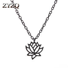 ZYZQ Sweety Hollow Out Lotus Flower Shaped Pendant Necklace Exquisite Charming Birthday Gift Choker Necklace Jewelry Simple 2024 - buy cheap