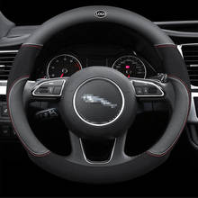 Genuine Leather Car Steering Wheel Cover 15 inch/38cm for Jaguar F-Pace F-Type X-Type I-PACE XF XJ XE XK 2019 2020 2024 - buy cheap