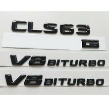 Глянцевый черный 3D буквы CLS63 Для AMG V8 BITURBO эмблемы значки 2024 - купить недорого