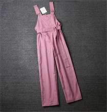 Комбинезон женский джинсовый, розовый, свободный, Молодежный, стильный 2024 - купить недорого