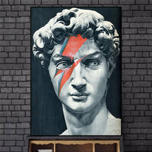 Canvas Paintings Black and White Sculpture of The Head of David Posters and Wall Art Prints Home Decor Prints For 2024 - buy cheap