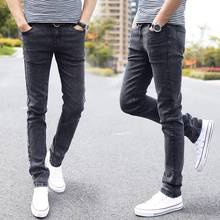 2021 calças de brim magros dos homens cinza céu azul denim jeans nova moda calças de brim dos homens magros jeans longos 2024 - compre barato