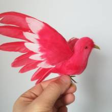 Aves de brinquedo em espuma e penas da vida real, aves vermelhas, cerca de 12x16cm, asas espalhadas, modelo, adereço. decoração de jardim para casa, presente de natal w0885 2024 - compre barato