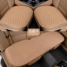 Linen Fabric Car Seat Cover Four Seasons Front Rear Flax Cushion Breathable Protector Mat Pad Auto accessories Universal Size 2024 - buy cheap