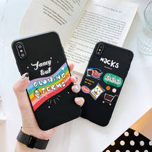 JAMULAR Cartoon Rainbow Food Fitted Case For iPhone 8 XS MAX XR X 7 6 6s Plus Funny Pattern Black Silicone Phone Cover Coque Bag 2024 - buy cheap