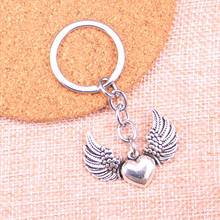 20pcs fly heart Keychain 36*27mm Pendants Car Key Chain Ring Holder Keyring Souvenir Jewelry Gift 2024 - buy cheap