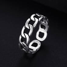 Trendy Vintage Chain Shape Antique Silver Plated Punk Hiphop Rock Style Resizable Rings for Women Girl & Man Retro Party Jewelry 2024 - buy cheap