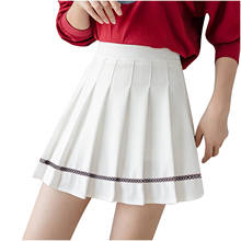 Women Fashion High Waist  Pleated  Slim Solid A-line Skirt 2024 - buy cheap