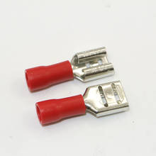 1000 pcs 6.3mm Red FEMALE INSULATED ELECTRICAL SPADE CONNECTOR TERMINALS,WIRING,CRIMP 22-16 AWG 2024 - buy cheap