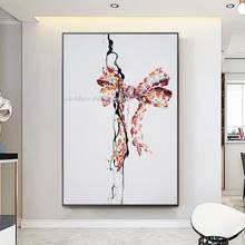 Arthyx Wall Paintings Handpainted Abstract Bowknot Oil Painting On Canvas Modern Pop Art Picture For Living Room Home Decoration 2024 - buy cheap