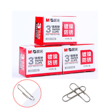 M&G 100 Pcs/box New Silver round Paper Clips Metal Clips Memo Clip Bookmarks Stationary Office Accessories School Supplies 2024 - buy cheap