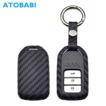 Carbon Silicone Car Key Case For Honda Accord Civic CR-V CR-Z HR-V Pilot Smart Remote Fob Cover Pouch Keychain Protector Key Bag 2024 - buy cheap