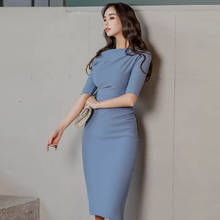High Quality Bodycon Office Lady Dress Women 2020 Spring Summer Long Sleeve Sexy Korean Party Dress Vintage Bodycon Dresses 2024 - buy cheap