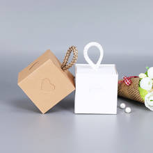 Caja de dulces de 10 Uds., caja de papel artesanal de corazón a corazón, caja de regalo de para fiesta, bolsas de fiesta, embalaje Kraft respetuoso con el medio ambiente 2024 - compra barato