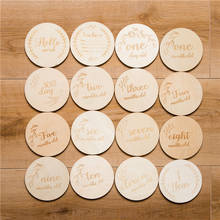 16 Pcs Month Sticke Baby Milestone Memorial Monthly Newborn Kids Photography Engraved Wood Age Card Number Photo Props gifts 2024 - buy cheap