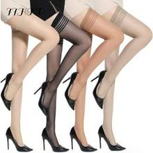 15D Women's Sexy Stocking Sheer Top Thigh High Stockings Nets For Women Female Stockings Black White Gray Skin 2024 - buy cheap