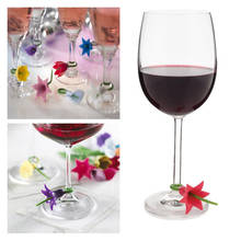 6pcs/Pack  Flowers Wine Cup Marker Silicone Label Party Dedicated Glass Cup Recognizer Tools For Wine Glass Kitchen Accessories 2024 - buy cheap