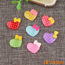 10pcs 18*15mm Ribbon Knot Bow Polka Dots Printing Transparent Colorful Acrylic Resin Planar Cabochons Clay Beads Ornaments 2024 - buy cheap