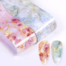 Marble Stained Starry Nail Art Sticker Pink Blue Foil Manicure Transfer Decals Nail Art Tips Stickers Slider Decor Decoration 2024 - buy cheap