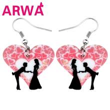 ARWA Acrylic Valentine's Day Heart Lovers Earrings Drop Dangle Fashion Trendy Jewelry For Women Girls Gift Charms Wholesale 2024 - buy cheap