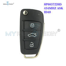 Remtekey Flip car remote key 8P0 837 220 D 434mhz ASK ID48 chip HU66 3 button for Audi A3 TT 2007 2008 2009 2010 2011 2024 - buy cheap