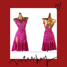 Женское платье для латинских танцев, красное платье с бахромой и кисточками для латинских танцев, раздельное платье Танго, платье для латинских соревнований Rumba ChaCha lq229 2024 - купить недорого
