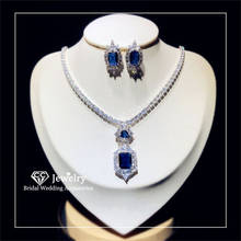 CC свадебное набор украшений для женщин ожерелье серьги-гвоздики из серебра 925 пробы для помолвки роскошное ювелирное изделие CZ камень CCAS214 2024 - купить недорого