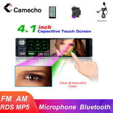 Camecho 1 din 4.1" Inch Car Radio Microphone FM AM RDS Touch Screen Car Stereo Autoradio Multimedia MP5 Player Bluetooth AUX USB 2024 - buy cheap