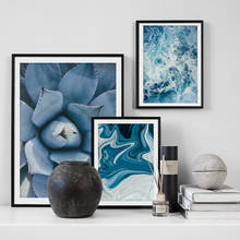 Azul tribunal cadeira suculenta onda do mar cartazes e impressão da arte da parede céu nórdico quadros lona escandinavo para sala de estar 2024 - compre barato