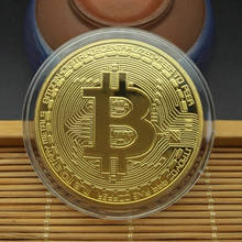 Bitcoin coin collectible ótimo presente bit moeda arte coleção física ouro 1 pçs lembrança criativa banhado a ouro 2024 - compre barato