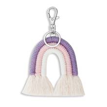 Плетеный Радужный брелок в стиле бохо ручная работа макраме брелок для ключей украшение для сумки R7RF 2024 - купить недорого