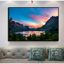 Nordic Modern Prints Painting Home Decor Clear Lake And Mountain Forest Canvas Art Poster Wall Art Natural Scenery Picture 2024 - buy cheap