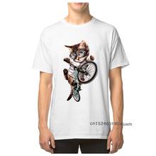 Bmx gato camiseta swag men bicicleta motocross t camisa de manga curta popular jovem pai dia presente topos t 3d impresso algodão tshirt 2024 - compre barato
