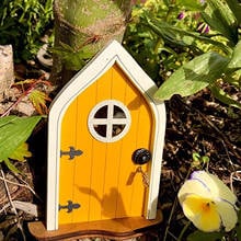 DIY Wooden Elf Door Art Craft Fairy Gnome Home Decoration Door Vintage Miniature Sculpture Garden Decor Dollhouse Accessories 2024 - buy cheap