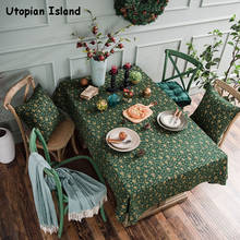 Toalha de mesa de natal para mesa verde capa de mesa algodão linho toalha de mesa sobre a mesa mesa retangular toalhas de mesa 2024 - compre barato